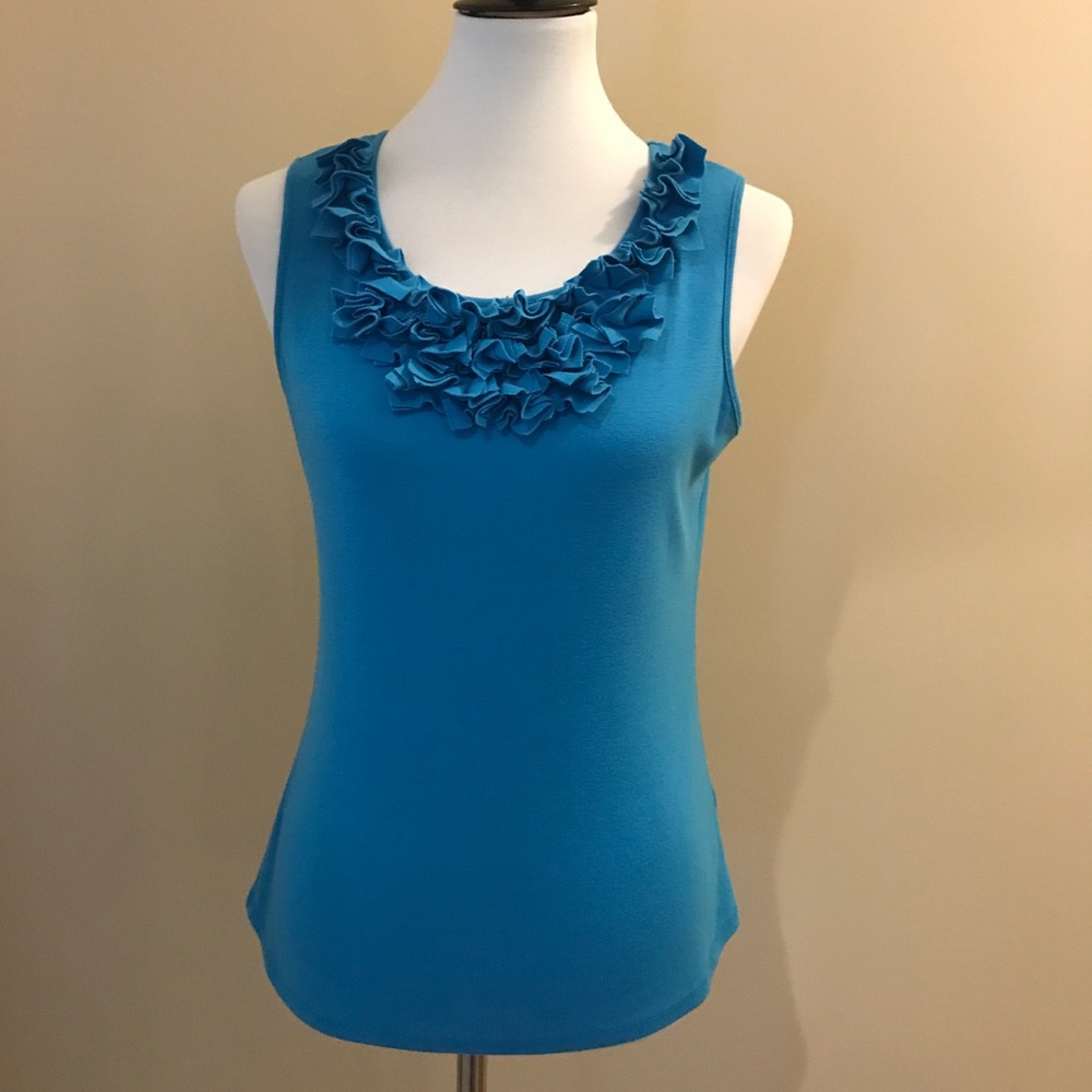 Turquoise sleeveless top size medium petite